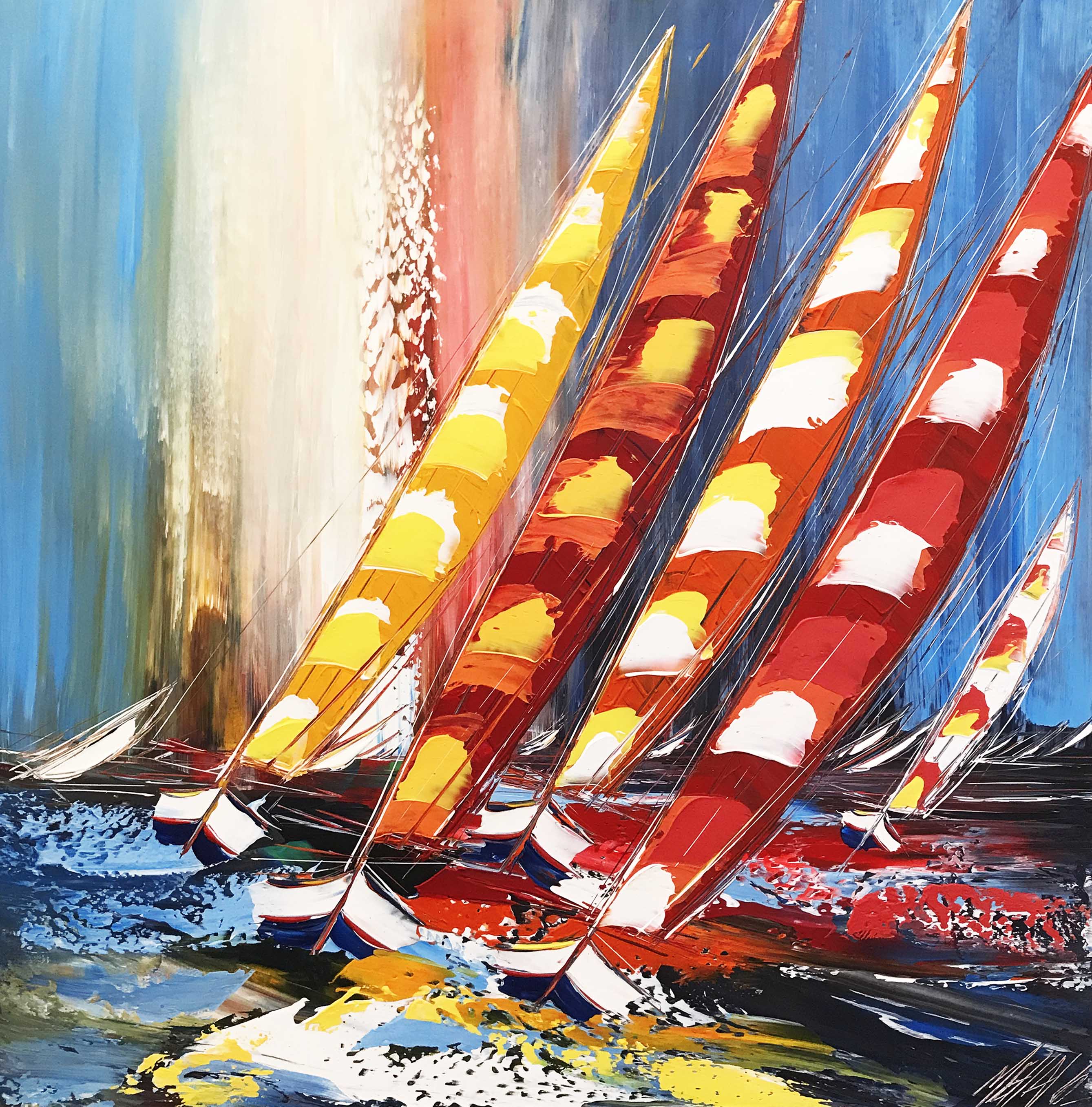 Les voiliers multicolores... | 100x100