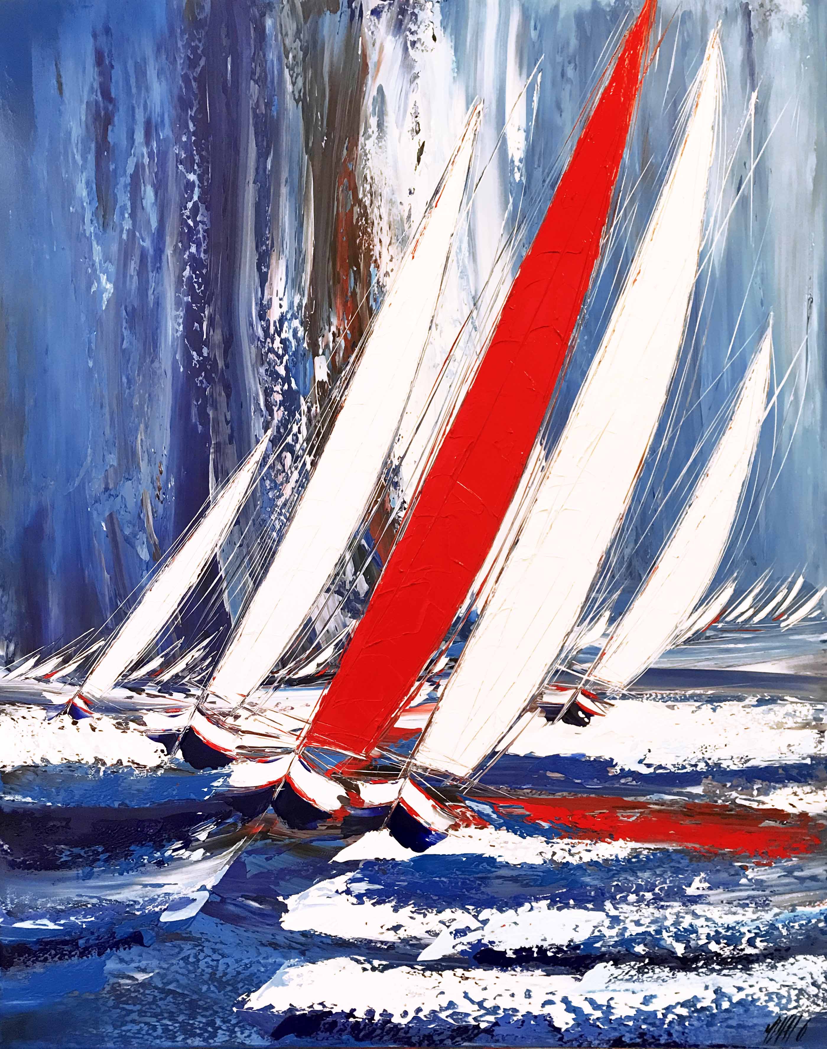 La course au vent... | 150x120x5cm