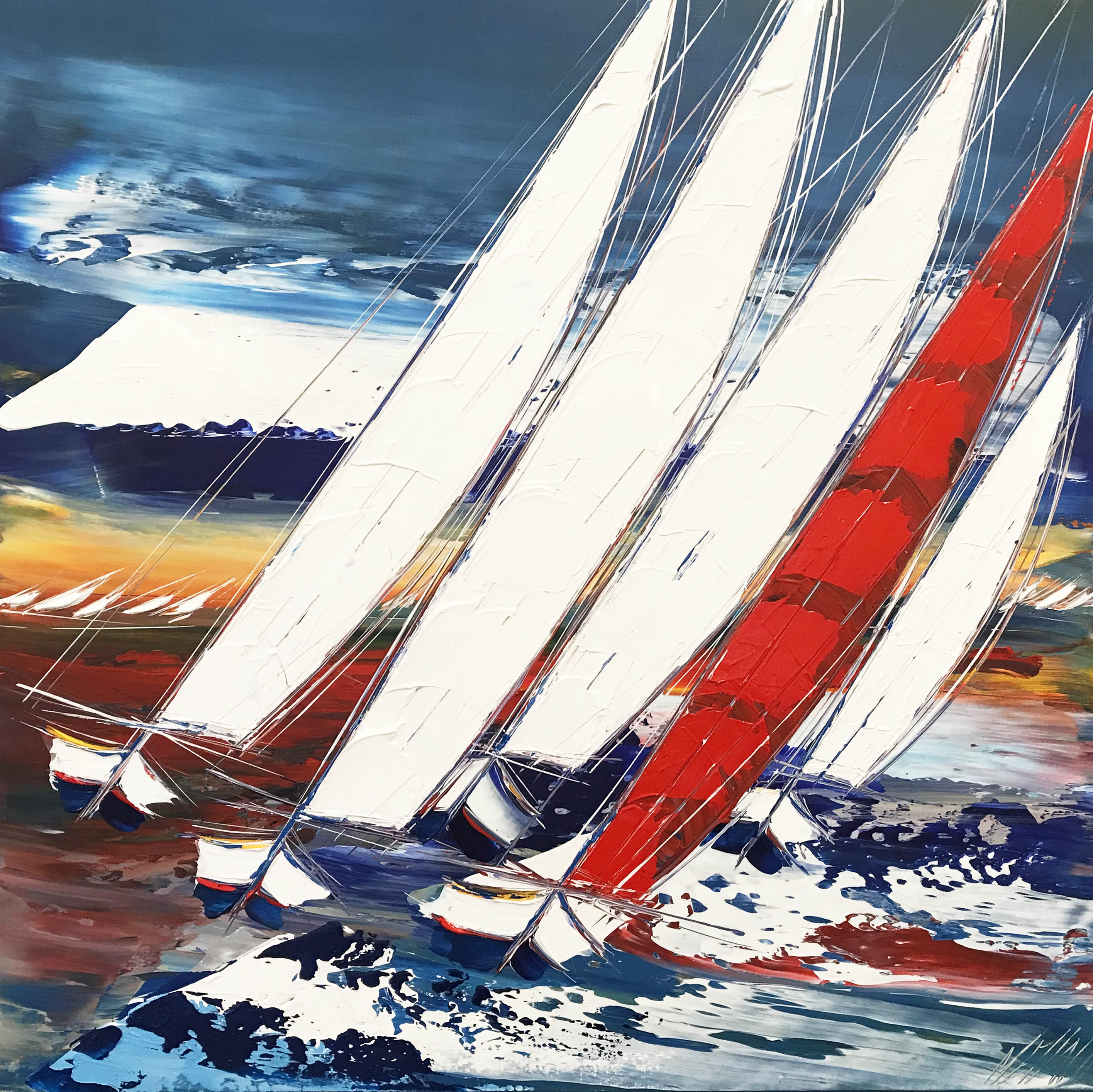 La voile rouge II | 80x80cm
