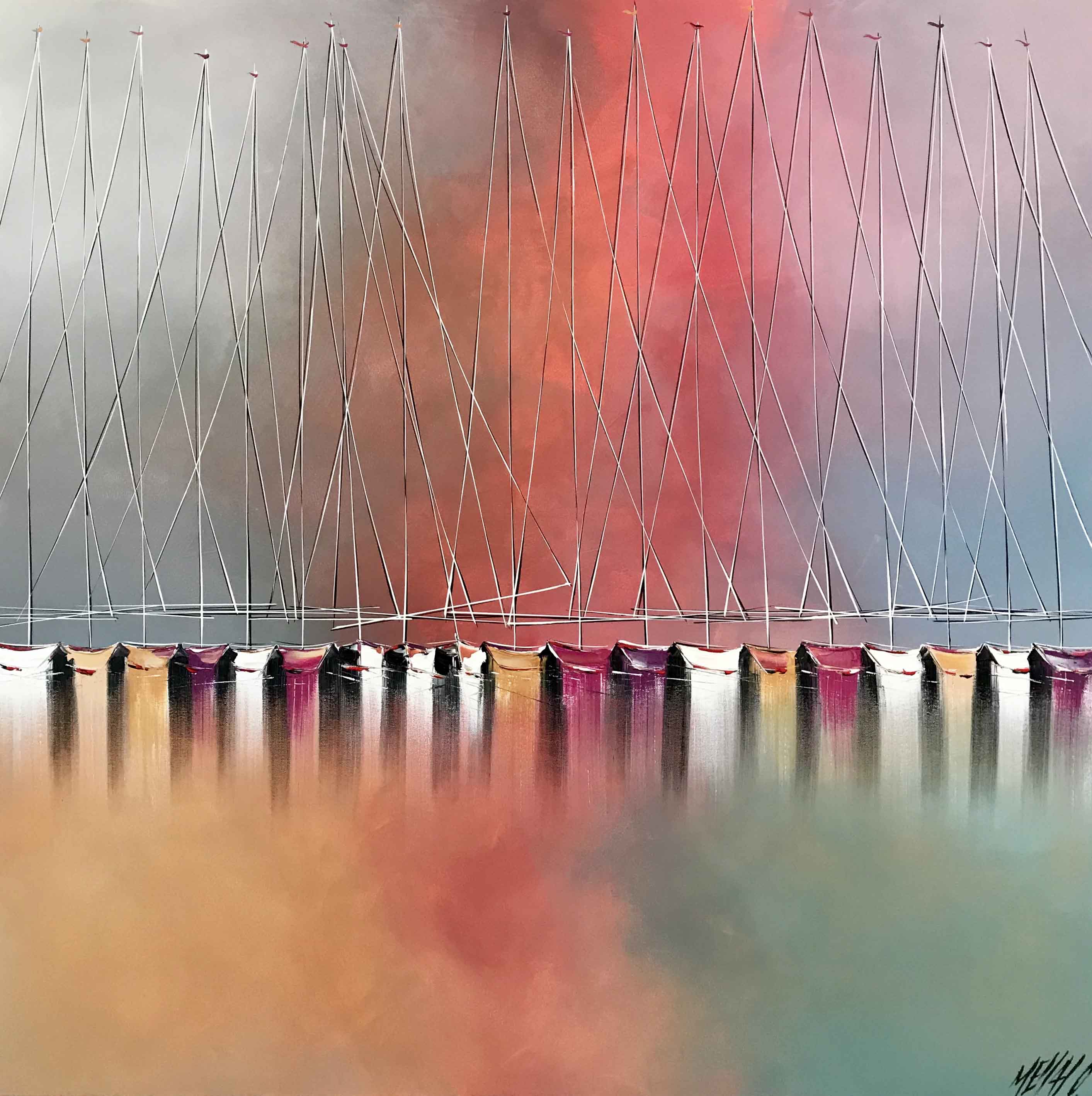 Les reflets du ciel... | 100x100cm