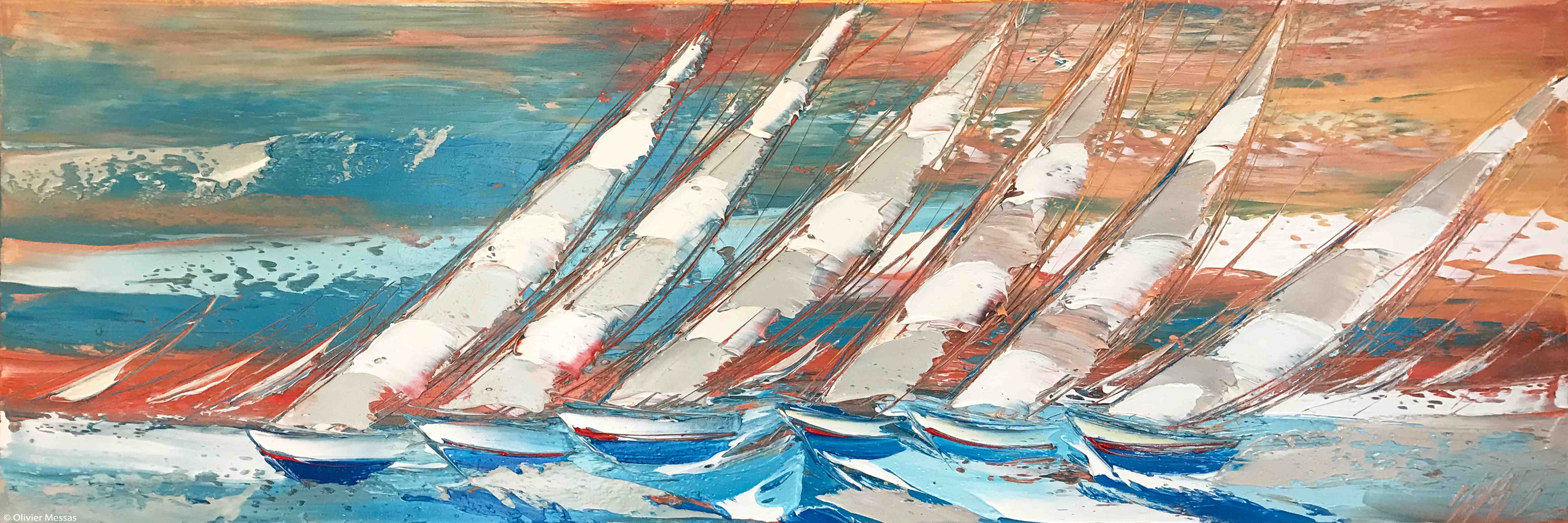 Entre vent et voile... II, 40x120cm