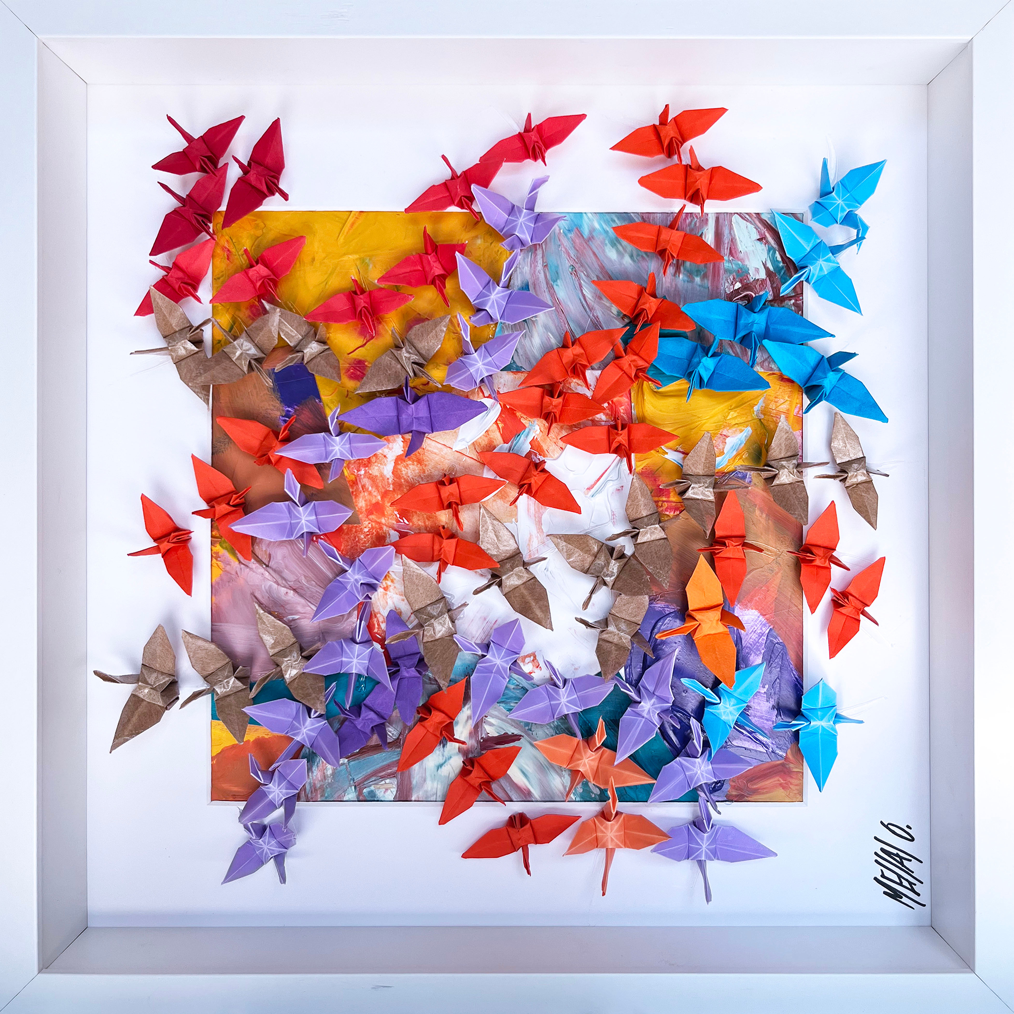 L'échappée belle... VI | 37x37x6cm (oeuvre sur papier encadrée)