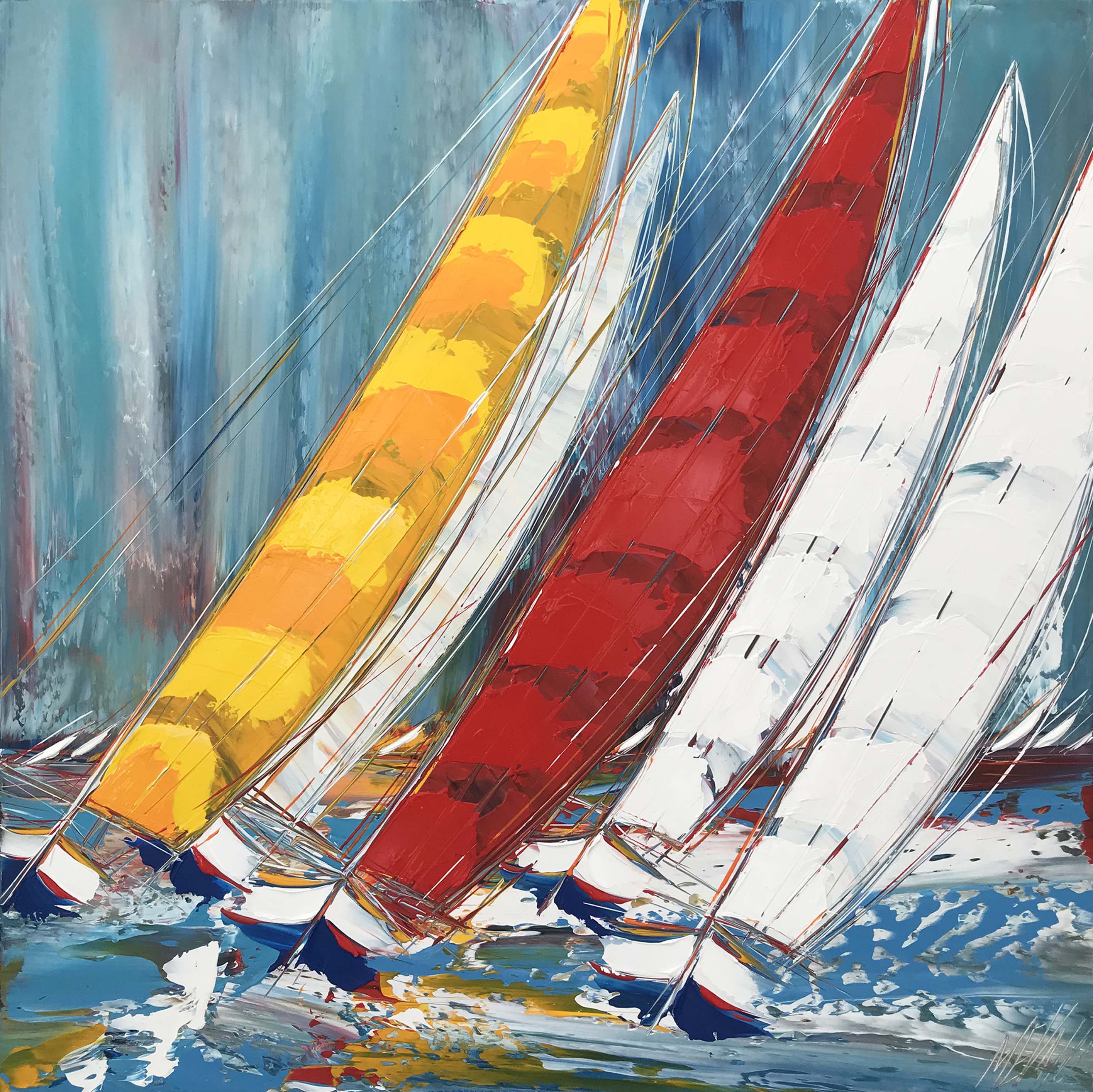 Le chant des voiles... | 80x80cm