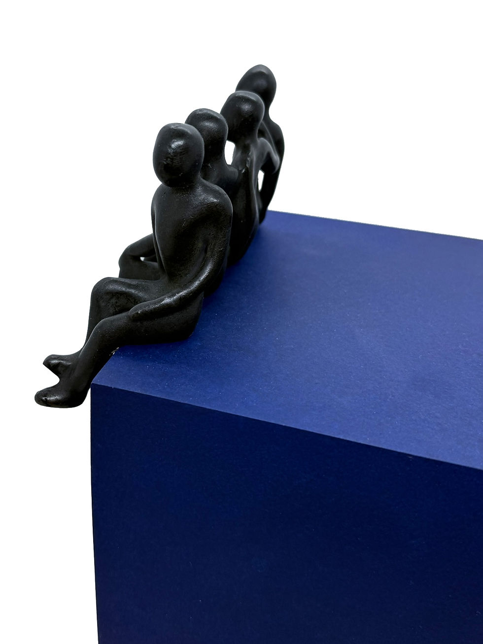 Miniature : La famille heureuse... (cube blue) | 22x16x15cm