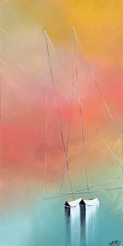 À deux en mer... | 50x100cm