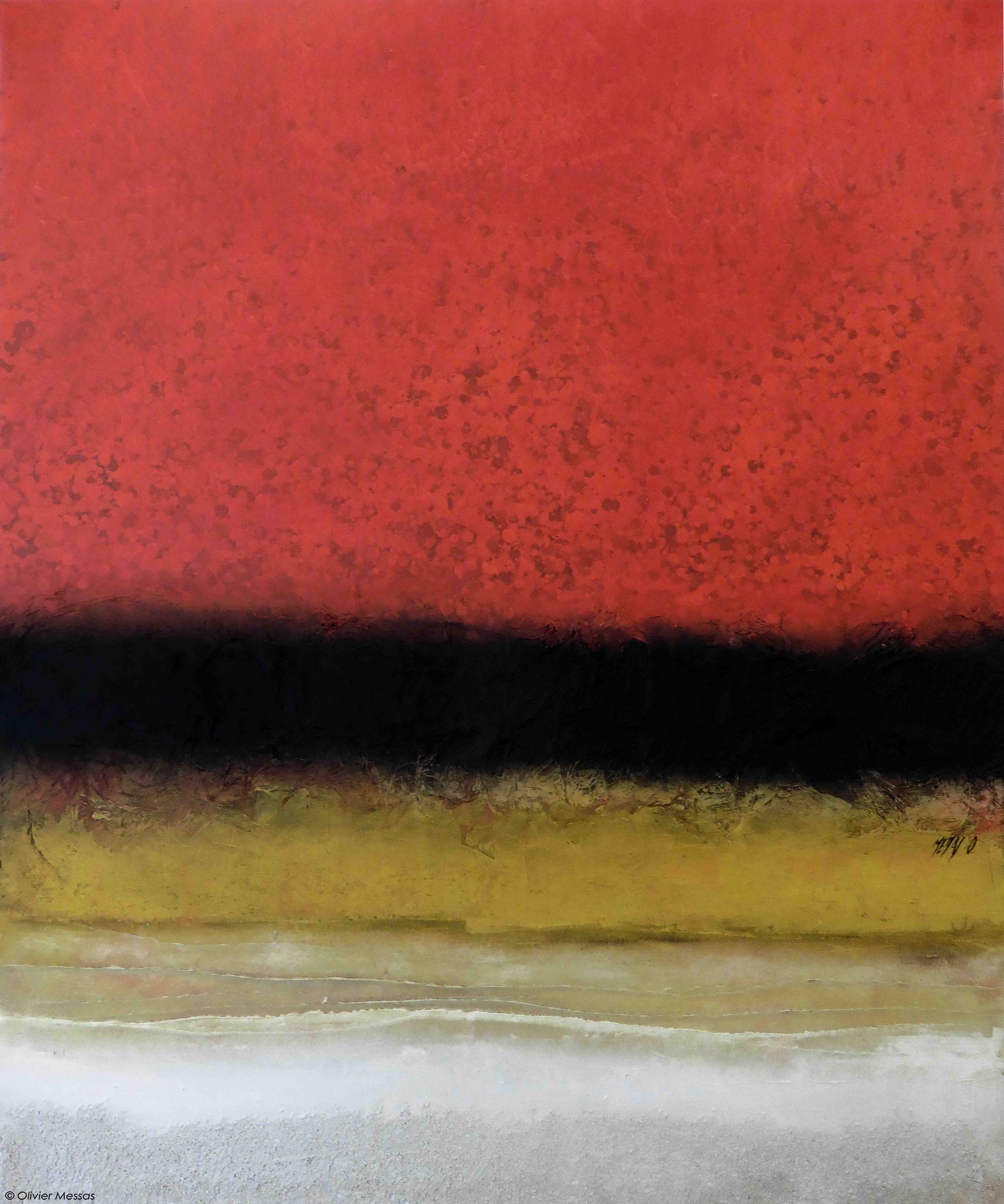 Horizon en rouge... | 120x100cm