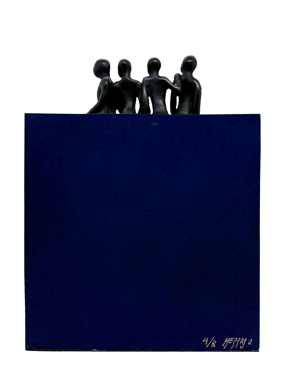 Miniature : La famille heureuse... (cube blue) | 22x16x15cm