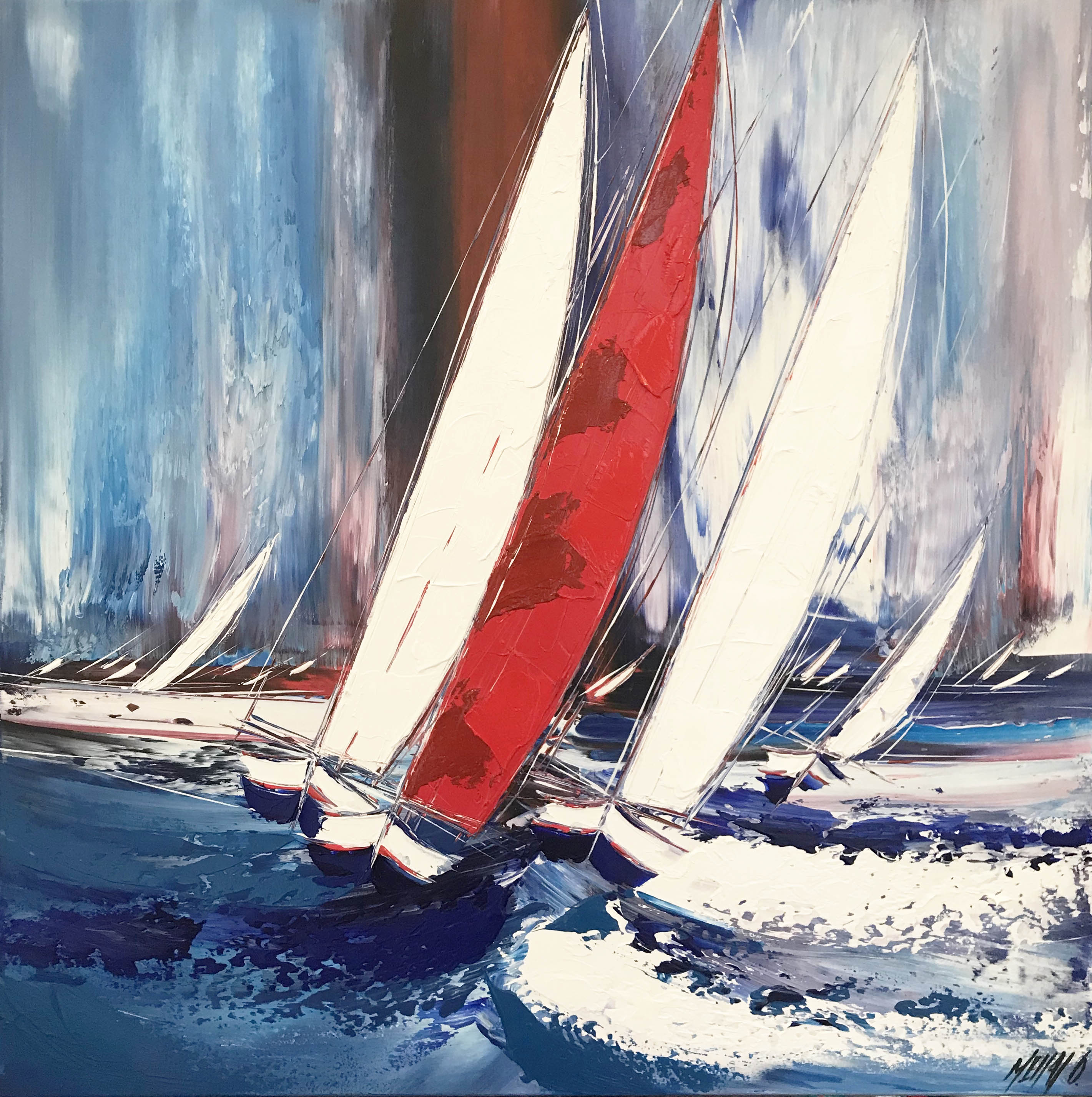 La course au vent II | 80x80cm