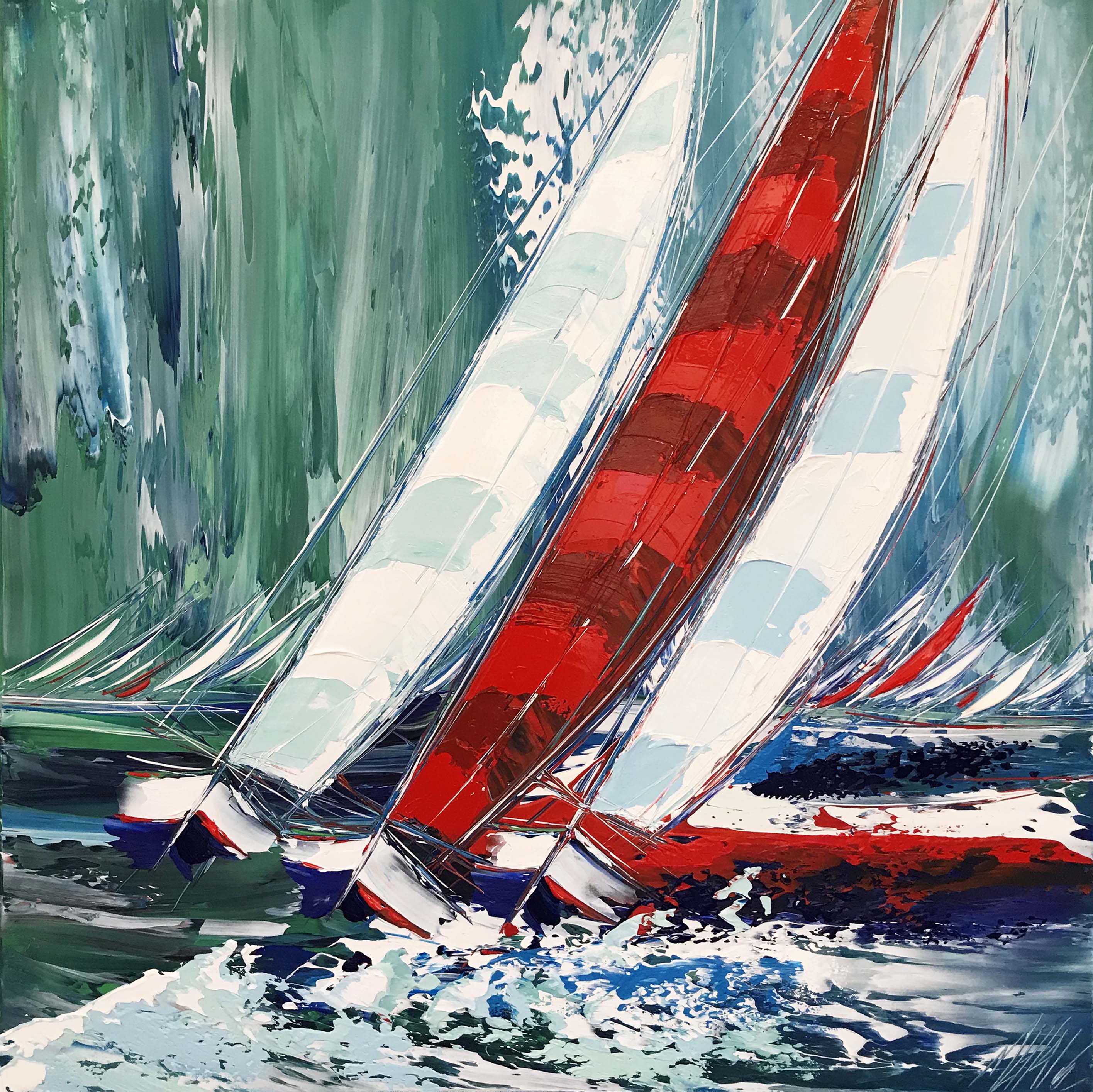 Au souffle du vent... | 80x80cm