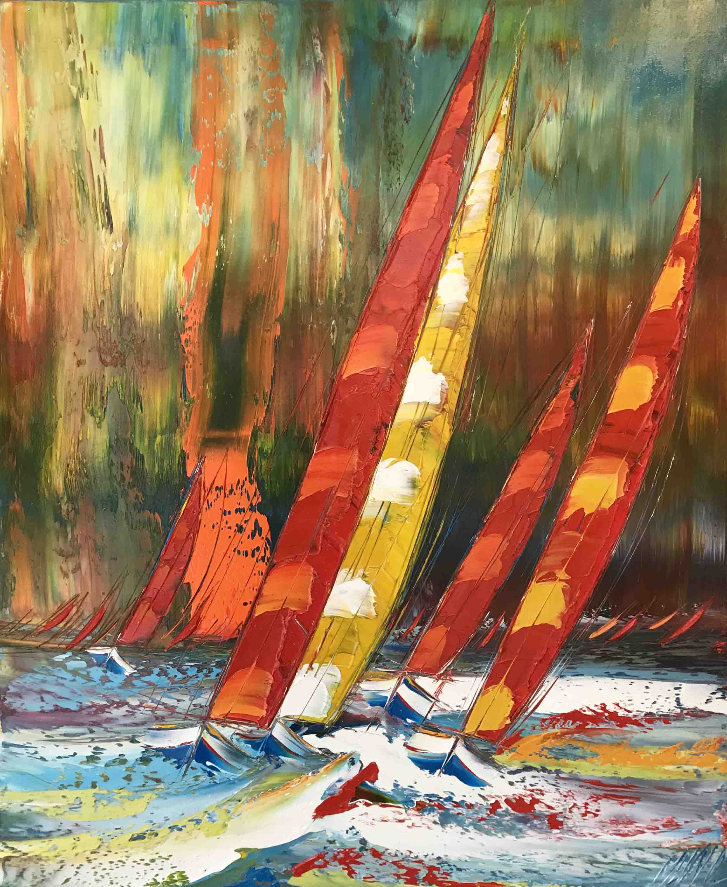 Sous une pluie de couleurs | 120x100cm