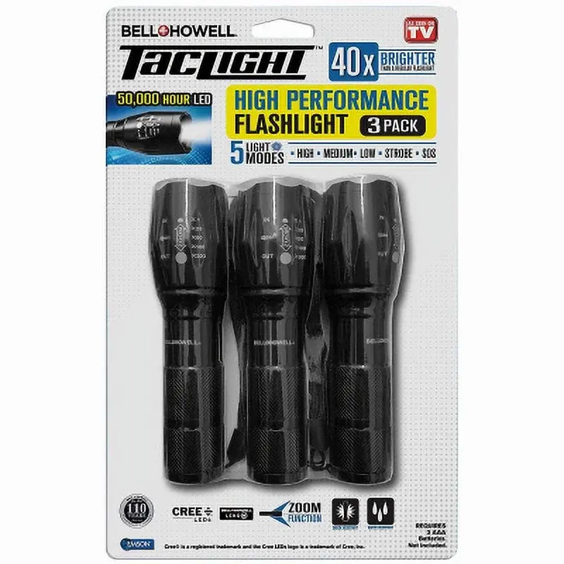 High Powered LED Flashlight 3 Pack.