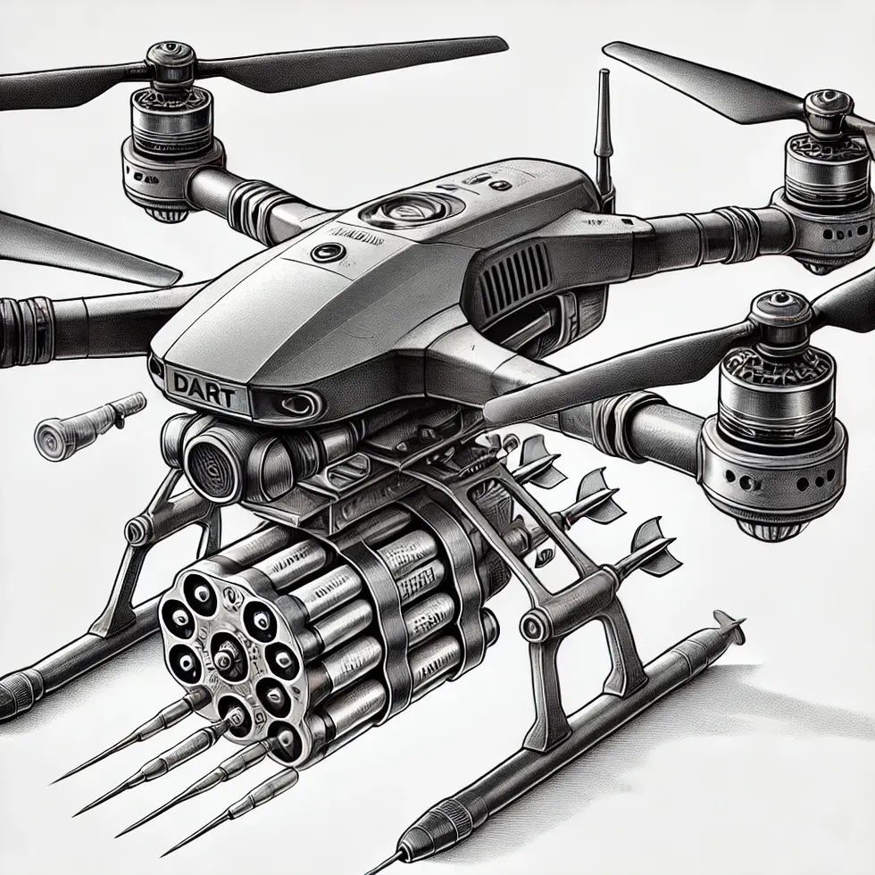 DALL·E 2024-07-18 12.36.34 - A detailed illustration of a quadcopter drone equipped with a