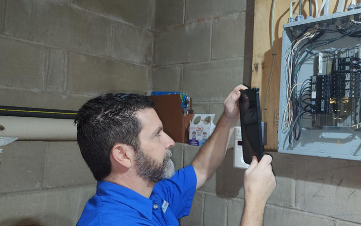Mike Yandolino Inspecting Electrical System