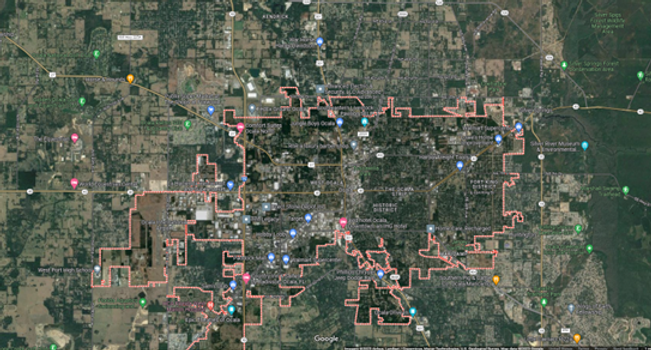Map of the Ocala