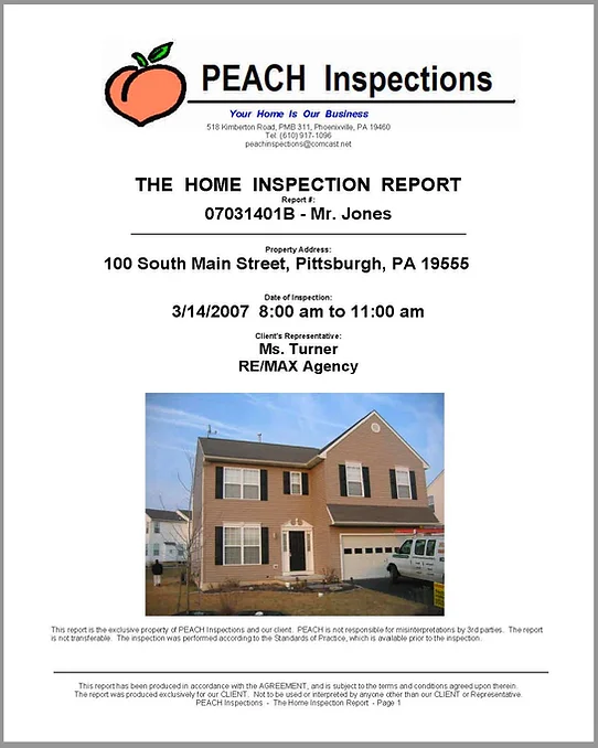 Home Inspection Sample Report