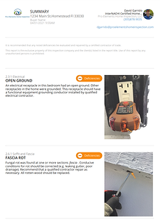 Pro Elements Home Inspection Summary Sample Report