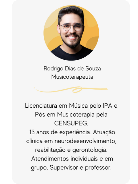 Curriculo Musicoterapeuta Rodrigo Dias de Souza