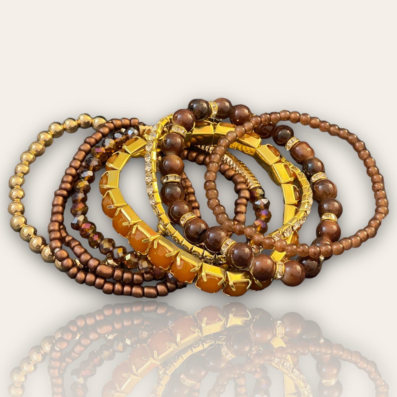 Marble-lous stacked bracelets (Brown)