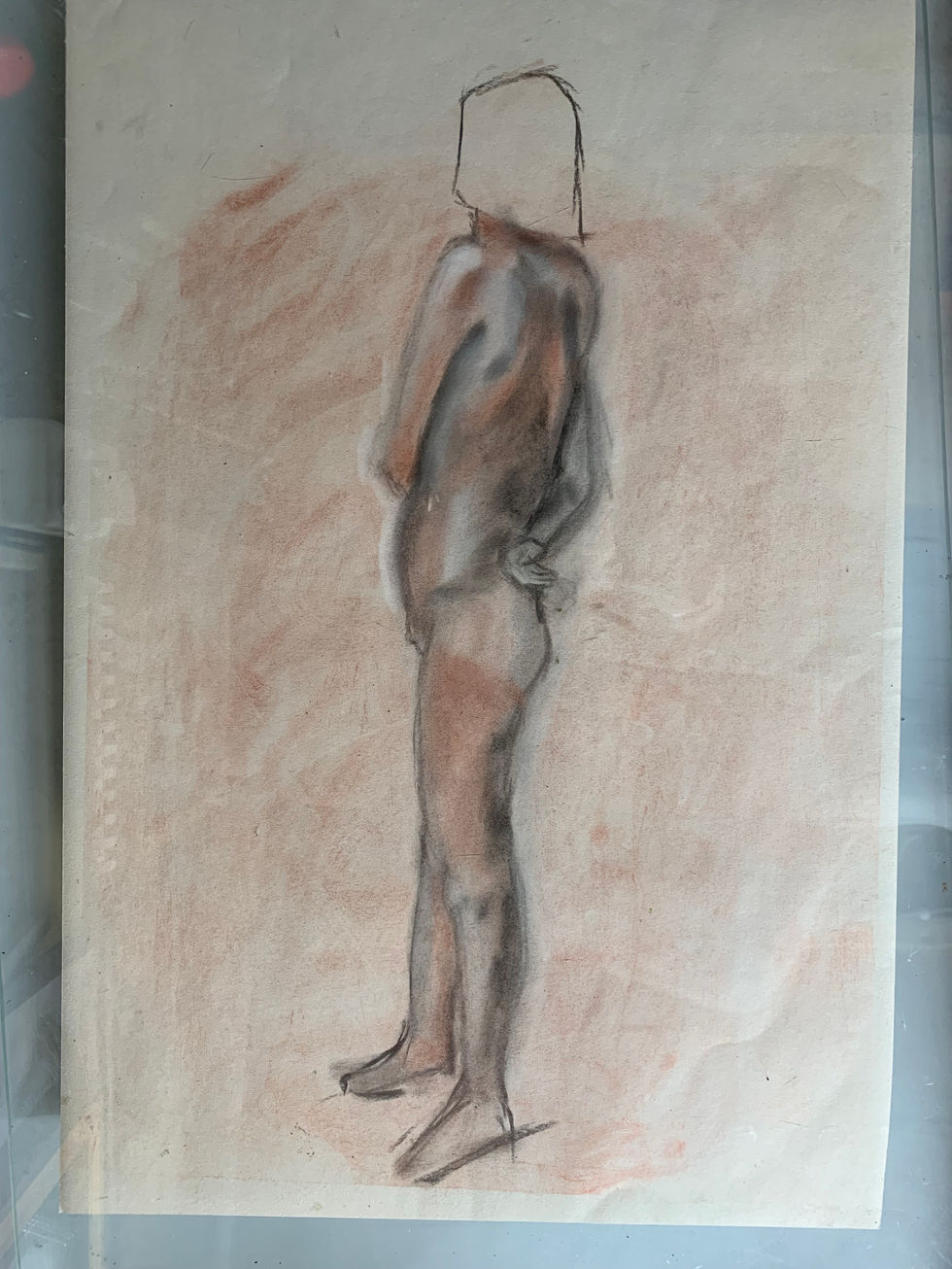 Lady Standing at a Twist -In Powdered Pigment