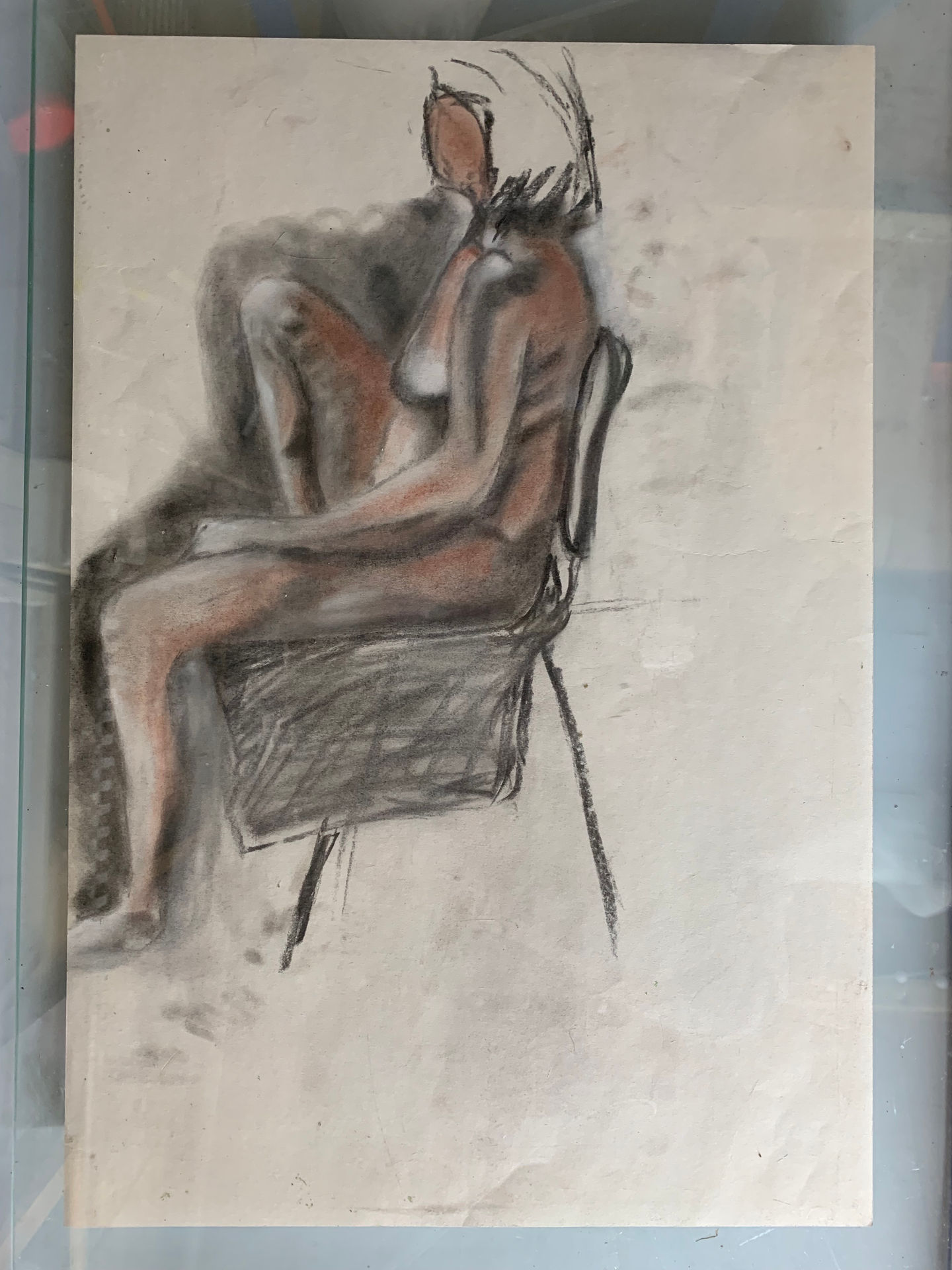 Lady Sitting with Knee Raise - In Powdered Pigments