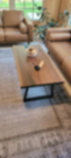 Black Walnut Coffee Table with Steel Legs