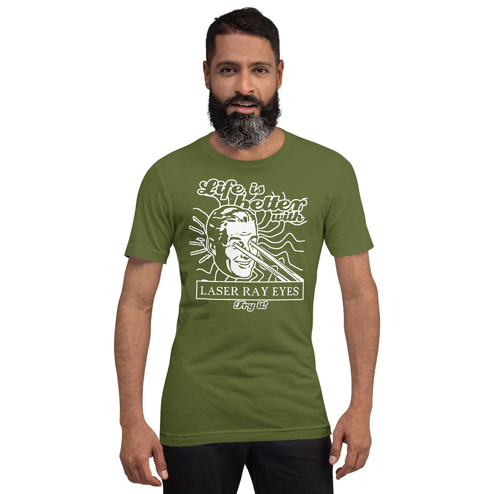 Miniatura: Life is better with Laser ray eyes_1t_Short-Sleeve Unisex T-Shirt