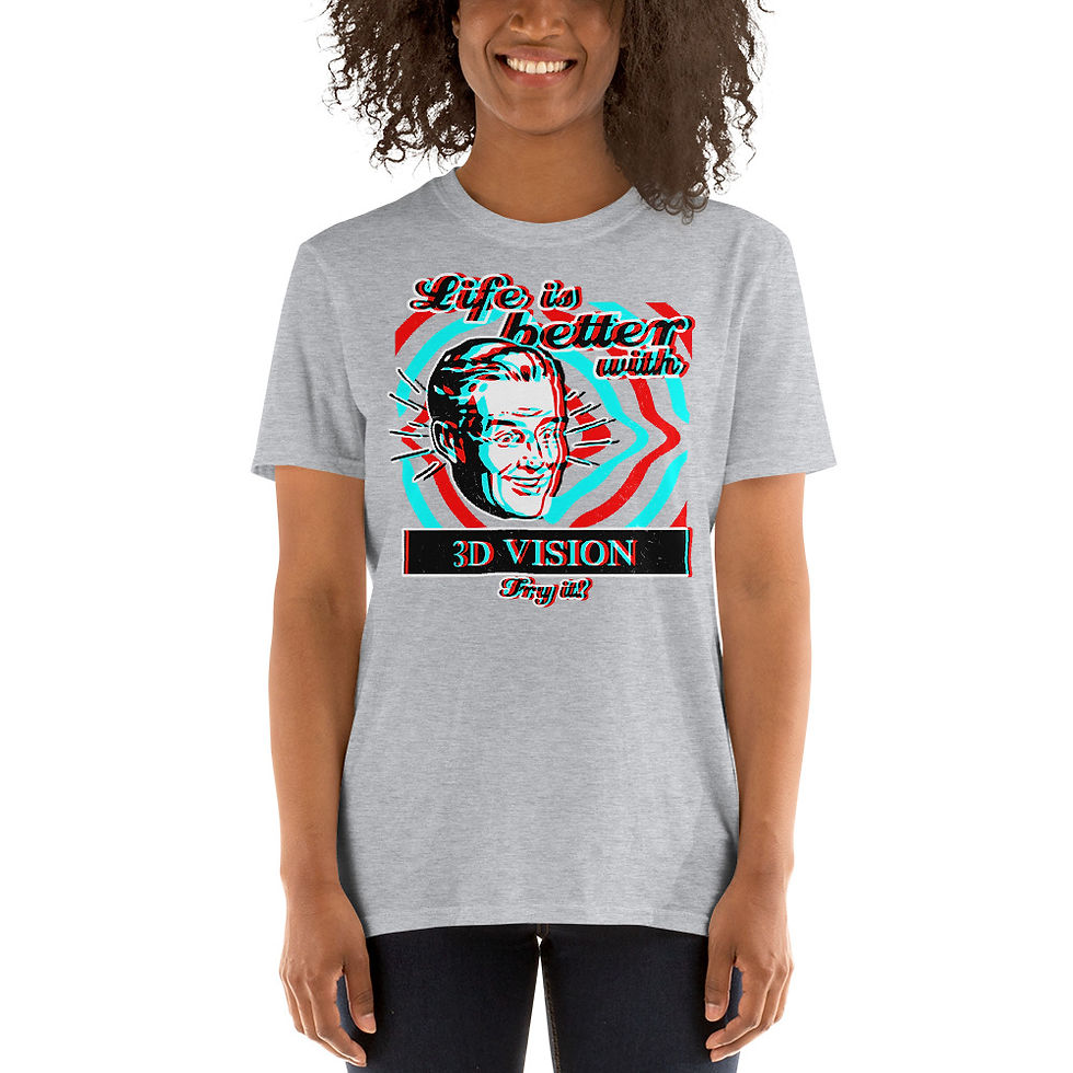 Miniatura: 3D Vision Short-Sleeve Unisex T-Shirt copia