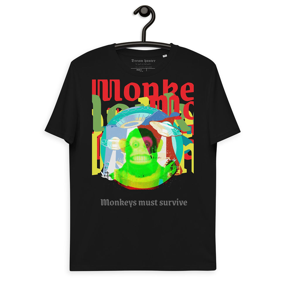 Miniatura: Monkeys must survive!_Unisex organic cotton t-shirt