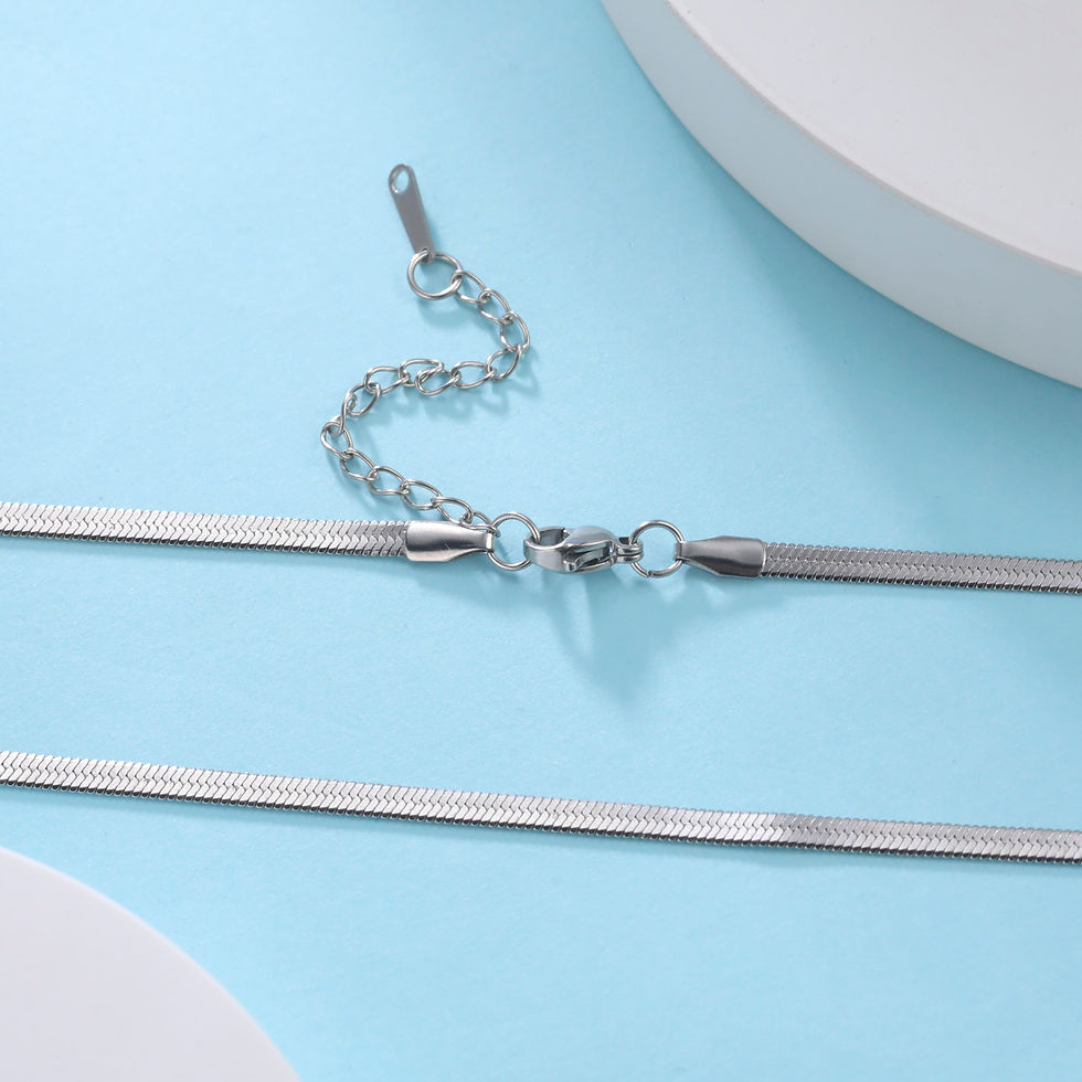 Thumbnail: Skyrim Stainless Steel Snake Chain Necklace for Women Men Gold Color Herringbone