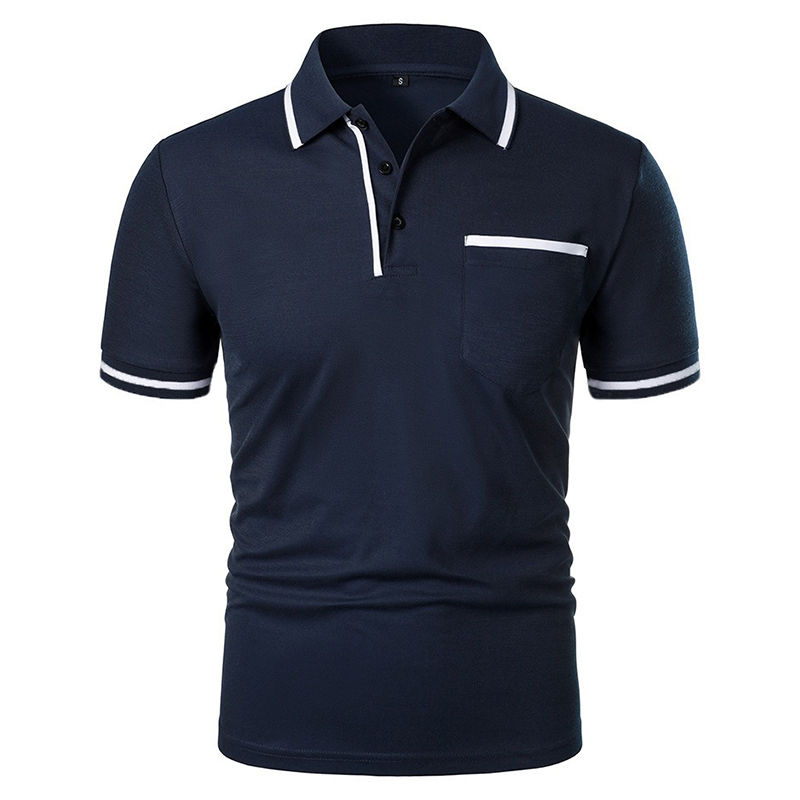Miniatura: New Men's Short Sleeve Polo Shirts Solid Color