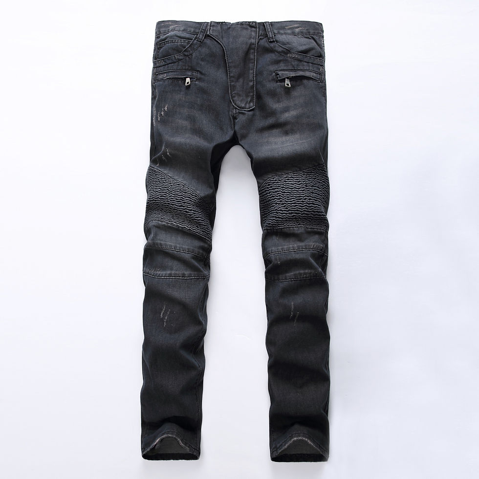 Miniatura: Calça Jeans Masculina Casual para Motociclista, Slim e Reta