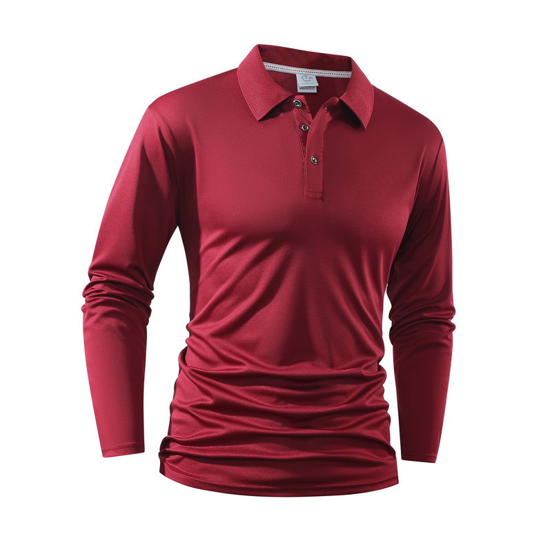 Miniatura: Polo masculina nova, confortável e moderna, versátil para primavera e outono