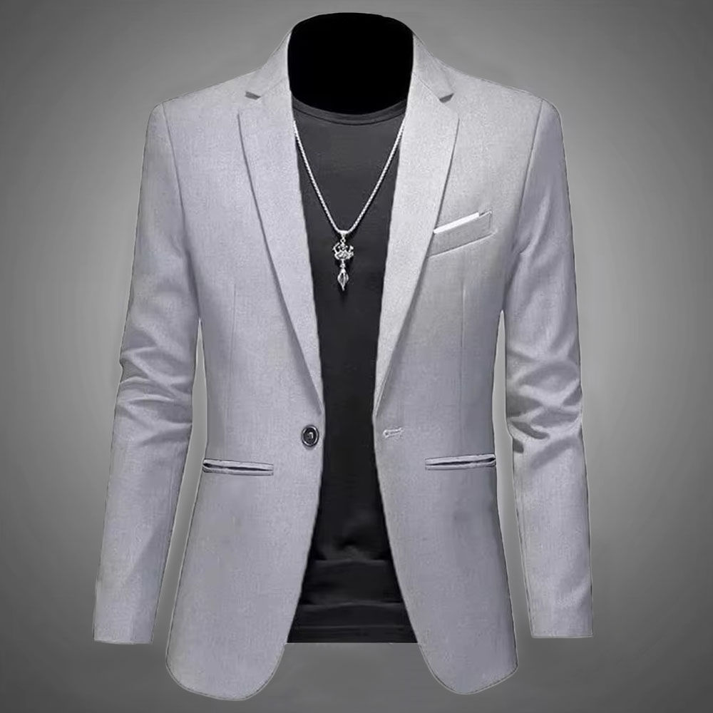 Jaqueta masculina casual social de corte ajustado