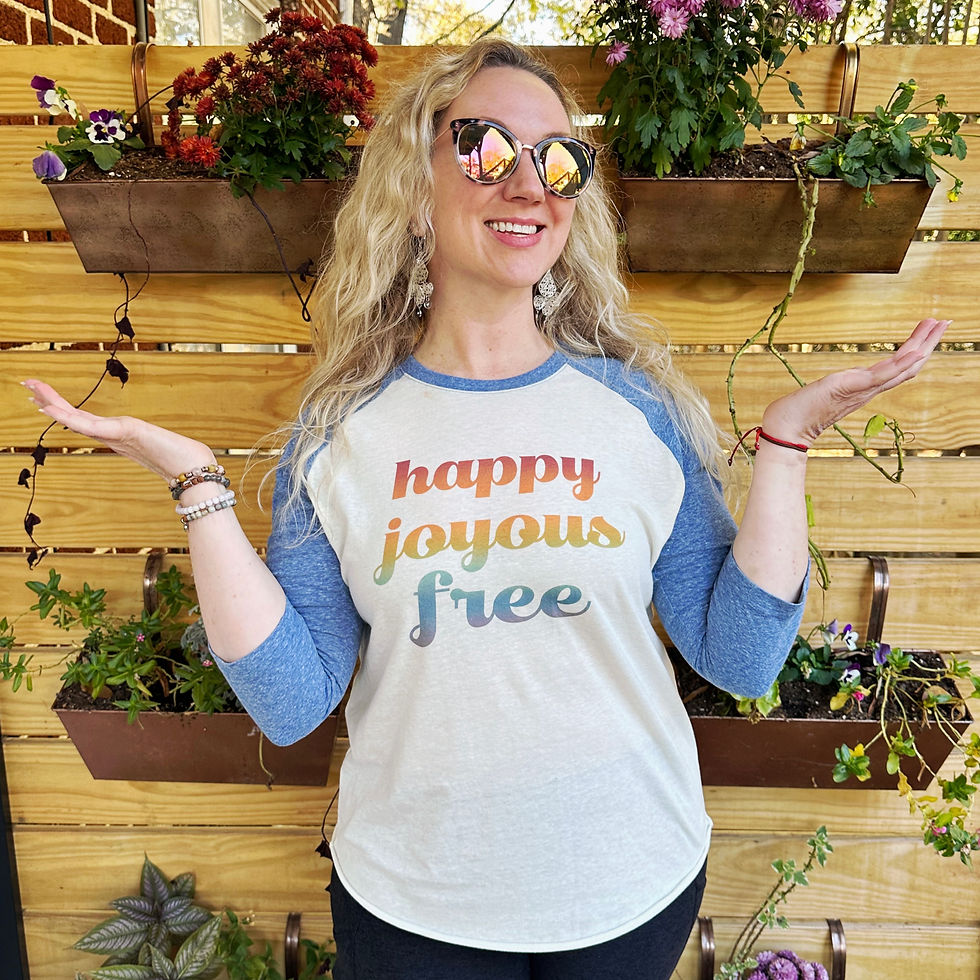 Thumbnail: Sobriety Shirt Vintage "Happy Joyous Free" Baseball Recovery T-Shirt