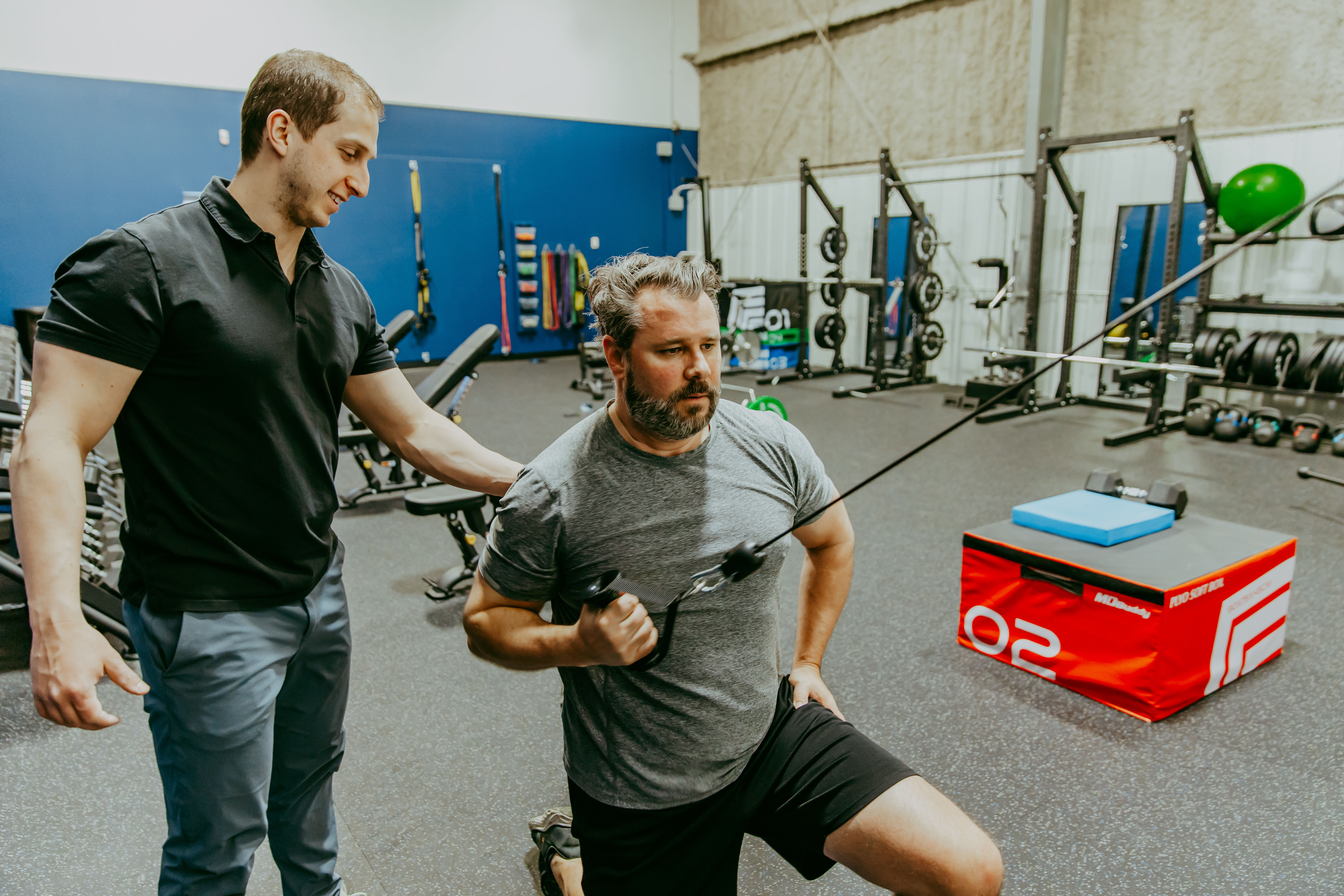3x per week personal training in St. Albert designed for busy professionals, athletes, and motivated individuals seeking faster results with expert guidance. Images show certified trainers leading clients through structured strength, conditioning, and mobility sessions that maximize progress in just three weekly workouts. Consistent training three times a week helps clients build muscle, burn fat, increase energy, and improve confidence without spending hours in the gym. Photos highlight personalized coaching, semi-private group training with 2–4 participants, and one-on-one attention in a private, supportive environment. Each session is tailored to client goals, whether it’s weight loss, improved performance, or injury prevention. Athletes like soccer players and runners benefit from focused strength and plyometric work, while professionals enjoy efficient, time-conscious workouts. 