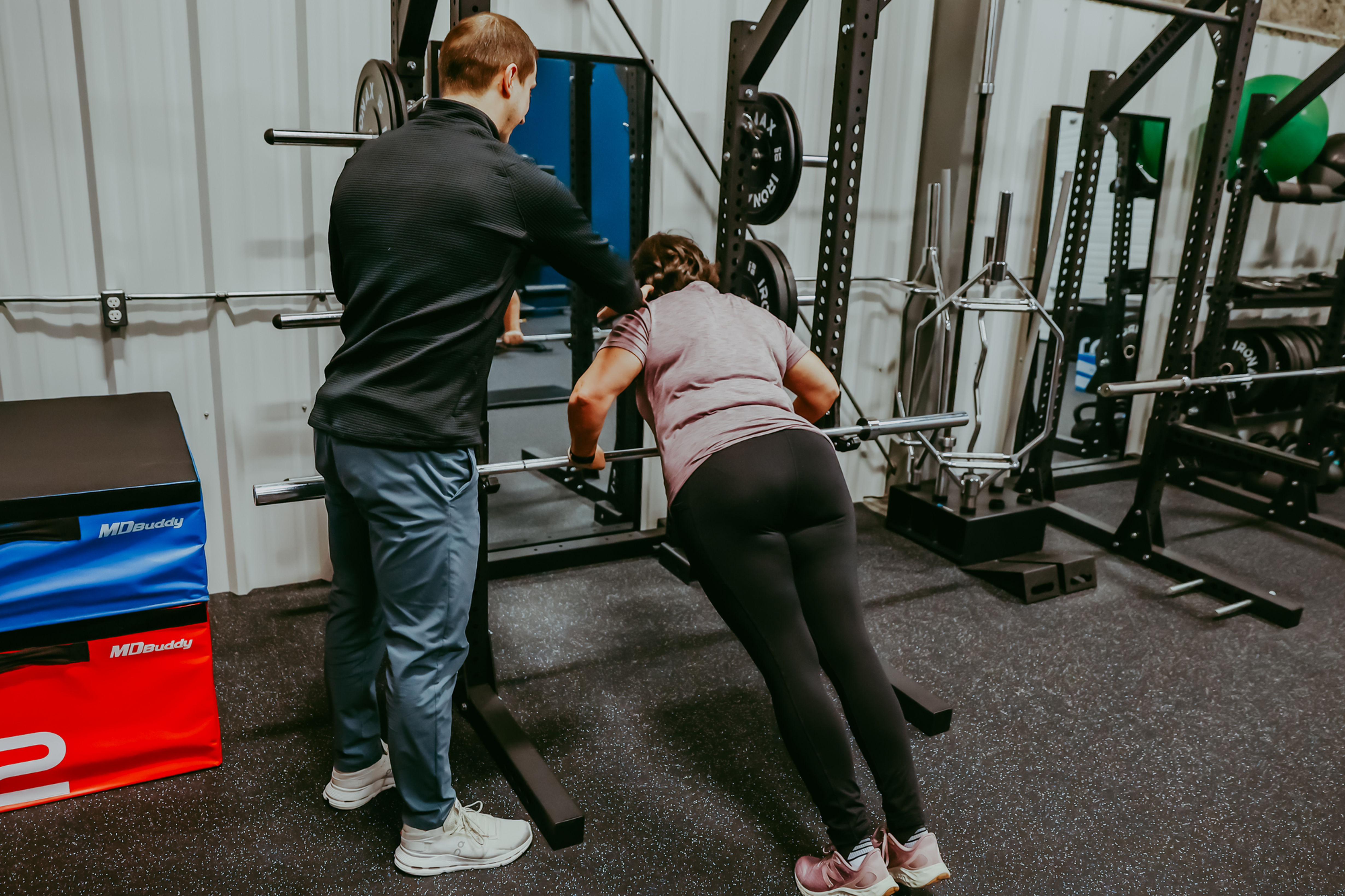 St. Albert personal training and strength coaching tailored for professionals, athletes, and anyone ready to improve health and performance. Images feature certified trainers working closely with clients during private sessions, semi-private training groups, and athletic development programs. Workouts include compound strength exercises like squats, deadlifts, push-ups, and rows, combined with conditioning, mobility, and injury-prevention drills. Semi-private training photos show small groups supporting each other in a motivating environment, while 1-on-1 training demonstrates personalized coaching and accountability. Athlete-focused sessions highlight soccer players, runners, and youth athletes building speed, agility, strength, and confidence with expert guidance. Each image represents Achieve Strength & Performance’s supportive, private gym environment in St. Albert, designed to help busy professionals save time, reduce stress, and achieve lasting fitness results.