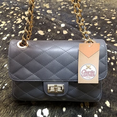 Thumbnail: Gisell Diamond Stiched Small Crossbody Handbag