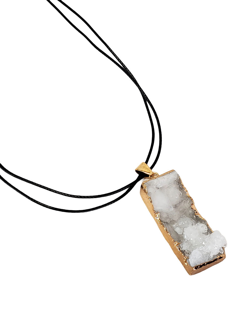 Thumbnail: Drew Rectangle Druzy Quartz Necklace