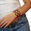 Thumbnail: Livi Diamond Cut 2" Leather Bracelet