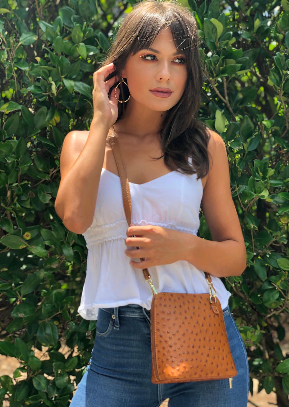 Thumbnail: Lina Mini Ostrich Crossbody