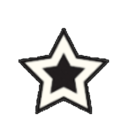 Five-point star with a white outline