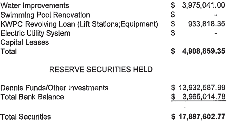 City of Anthony - Liabilities Quarterly Report