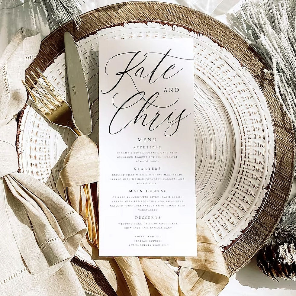 Wedding Menu