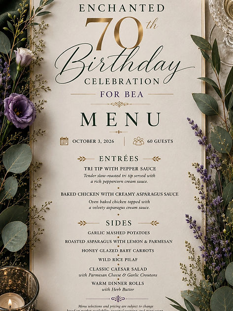 Birthday Menu