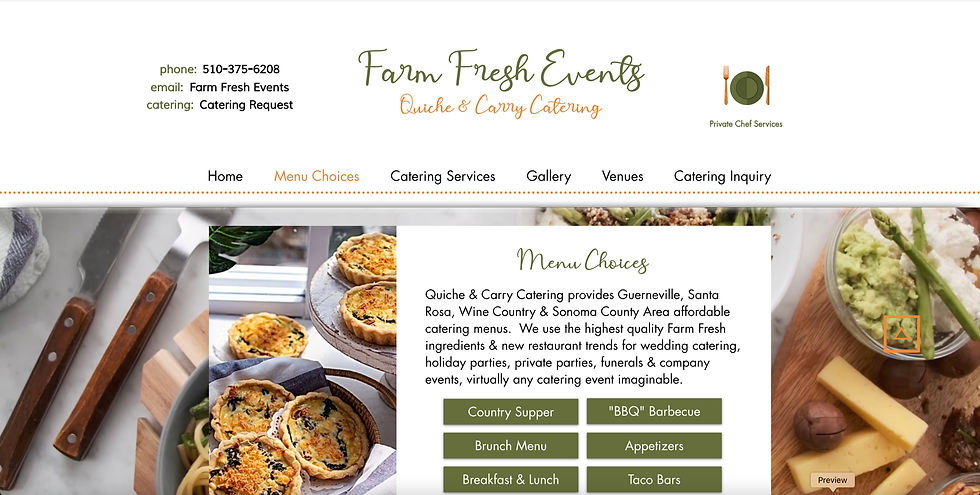 Menu Choices Page