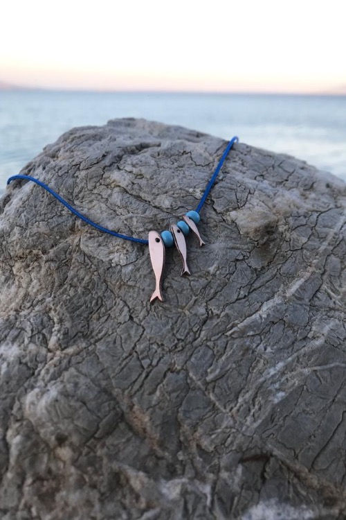 Üçlü Balık Kolye (Boncuklu) THRK0014