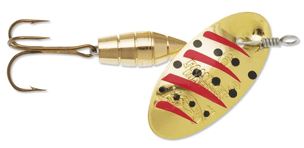 Panther Martin Deluxe Trout spinner gold black red body spinner and hook