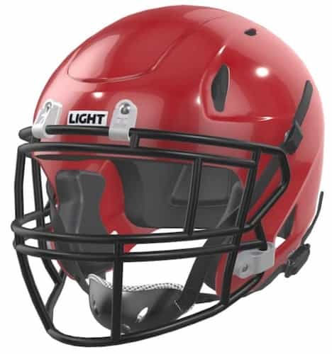 Red LIGHT Youth Football Helmet with black mask