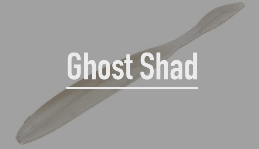 Ghost Shad color pattern of the Strike King Dream Shot white bass fishing worm