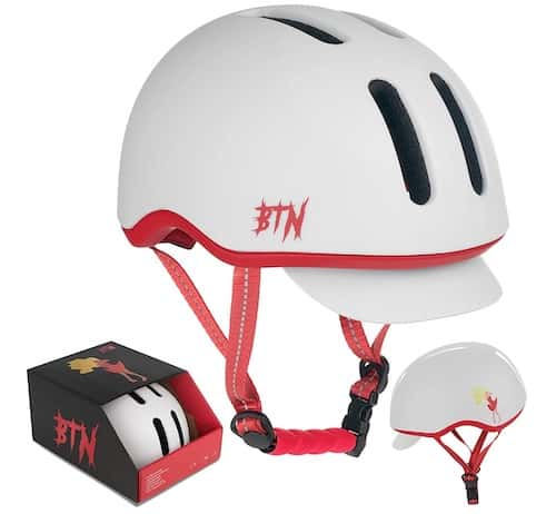 White and red BTN Adult BMX Bicycle Helmet